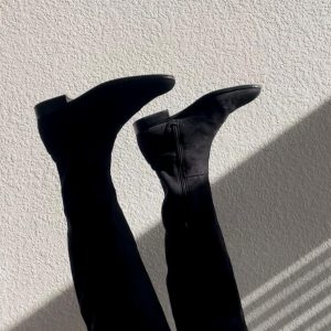Ann Taylor Elegant Black Over-the-Knee Boots