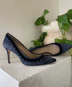 Ann Taylor Suede Navy Blue & Black